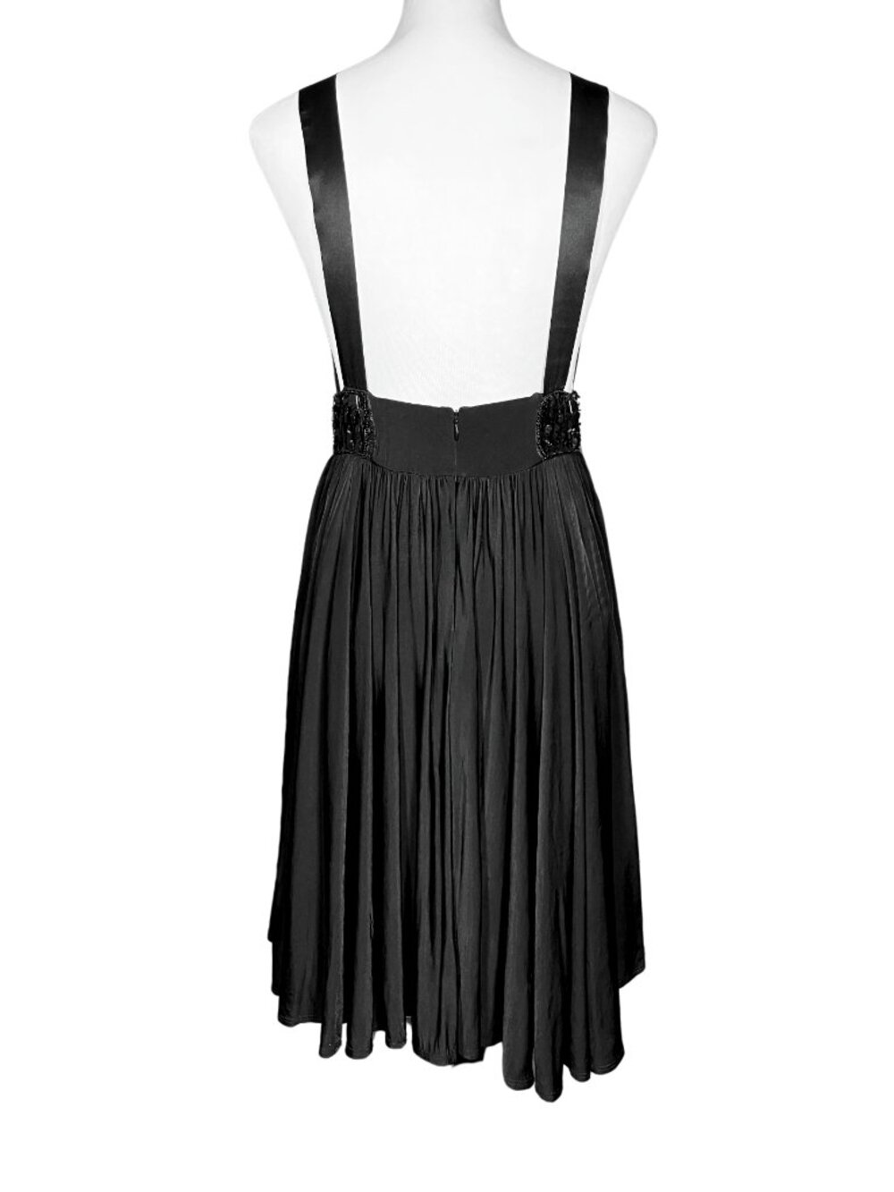 90s Y2K Vintage Bebe Backless Black Midi Dress. S/M. Cocktail Party Beaded Prom - Picture 5 of 11